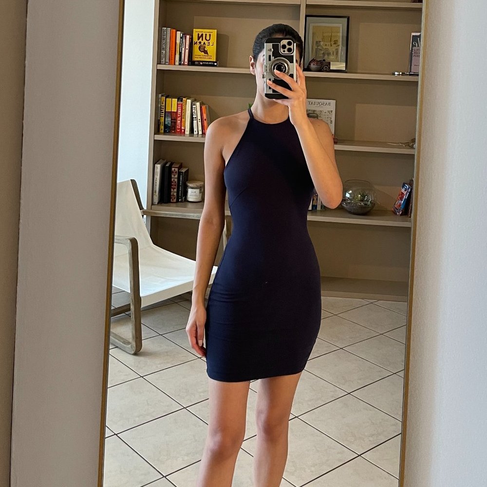 Navy Blue H&M Mini Backless Dress (S)